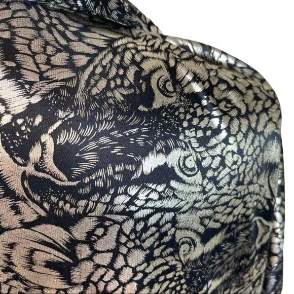 Fourteenth Place Vintage Womens Top Size Medium Black Silver Tiger Print - Picture 5 of 12